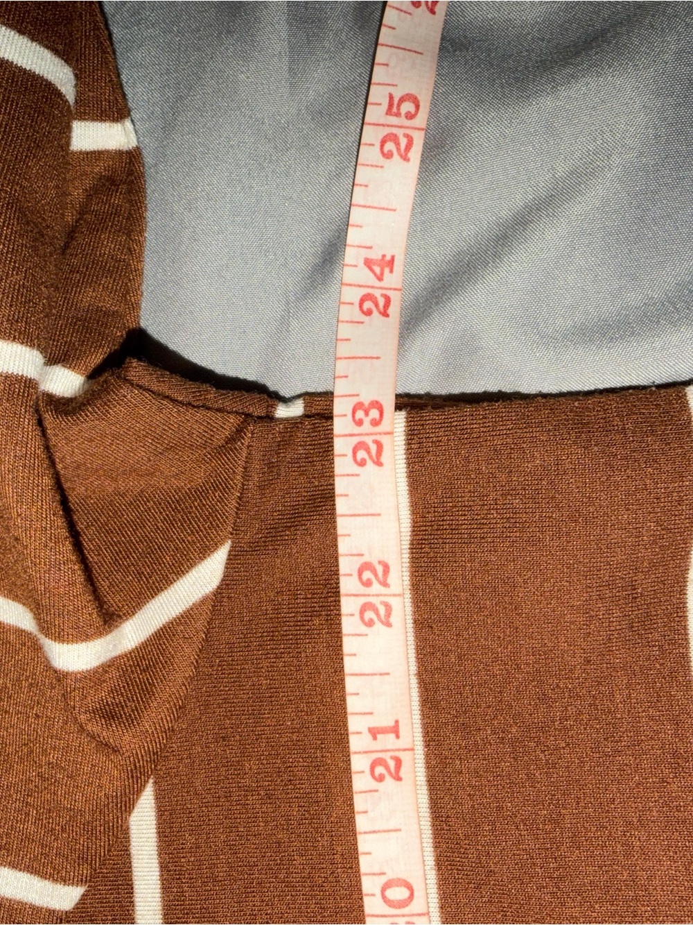 Tickled Teal Brown and White Striped Short Sleeve Top. EUC - Picture 4 of 4